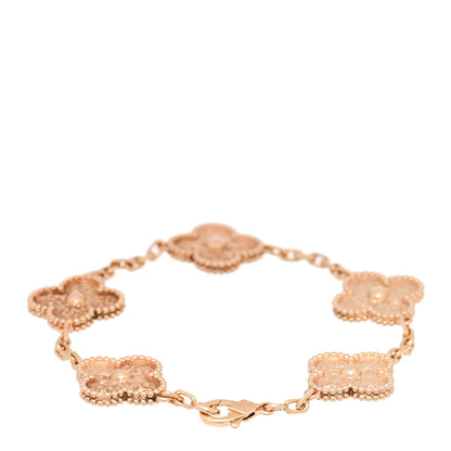 Van Cleef & Arpels 18K Yellow Gold 5 Motifs Vintage Alhambra Bracelet 2 of 4