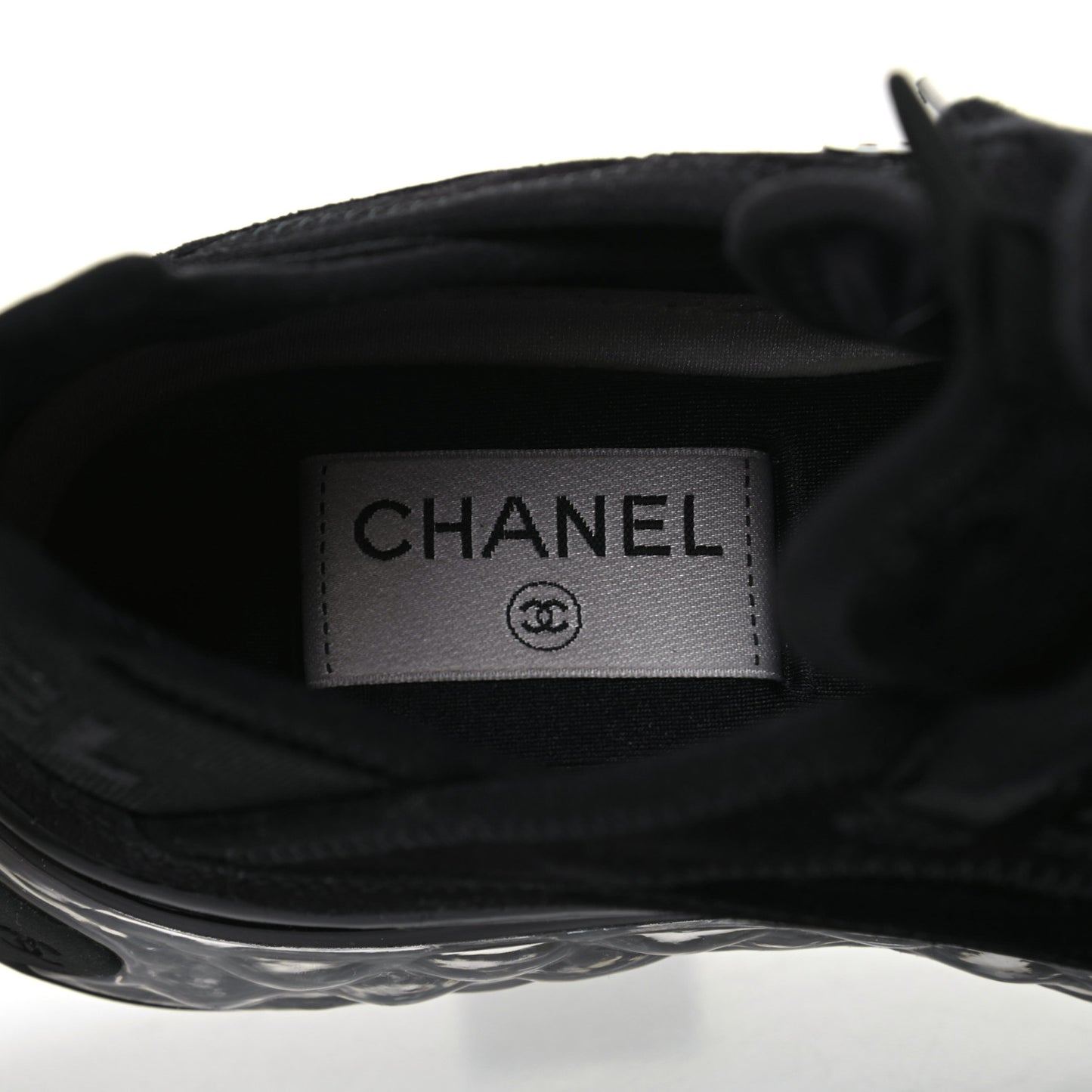 Suede Calfskin Velvet Grosgrain CC Sneakers 36 Black