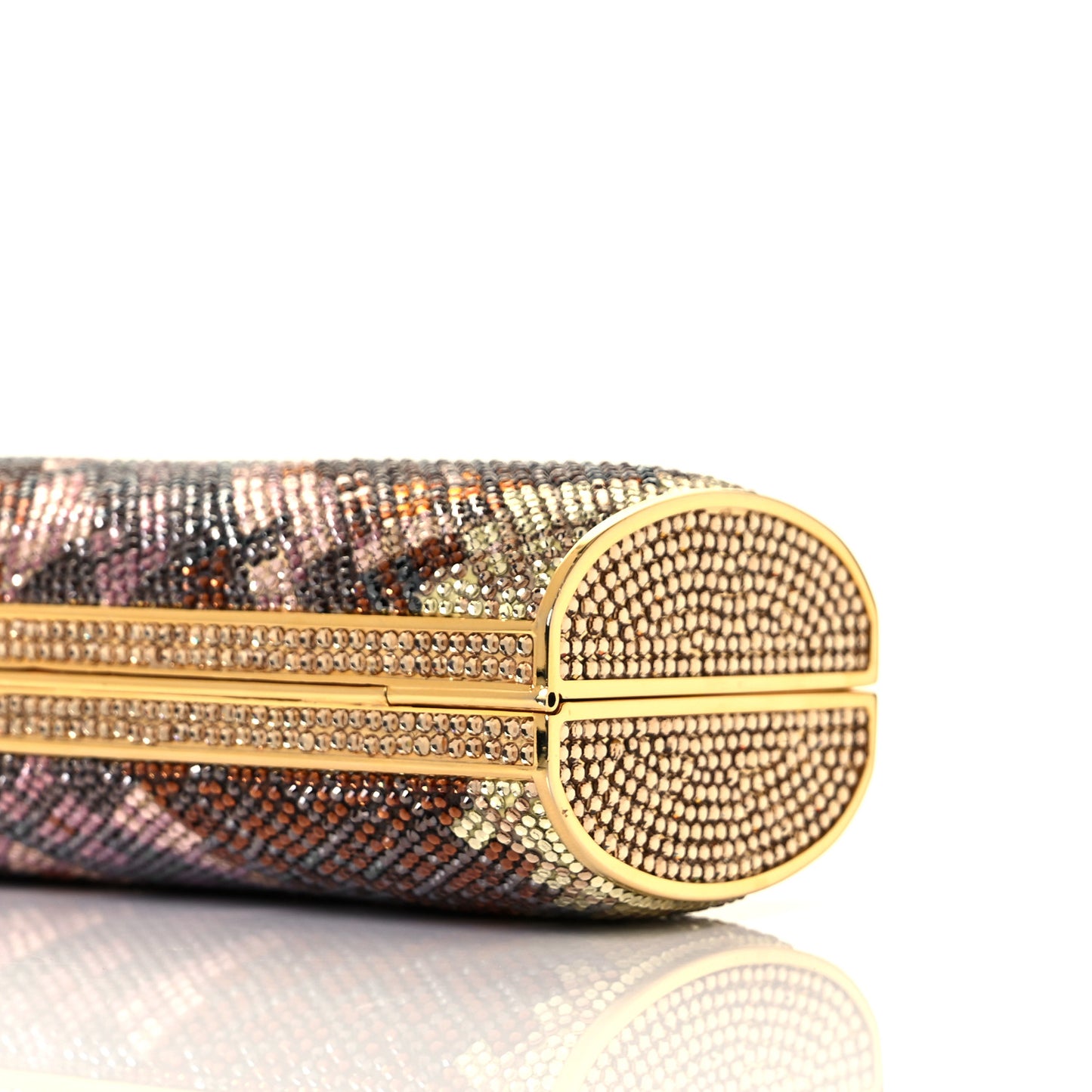 Swarovski Crystal Minaudiere Clutch Gold Multicolor