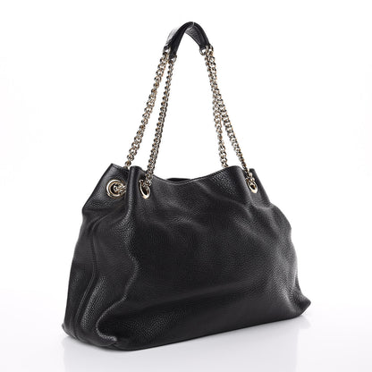 Gucci Pebbled Calfskin Medium Soho Chain Shoulder Bag Black 2 of 11