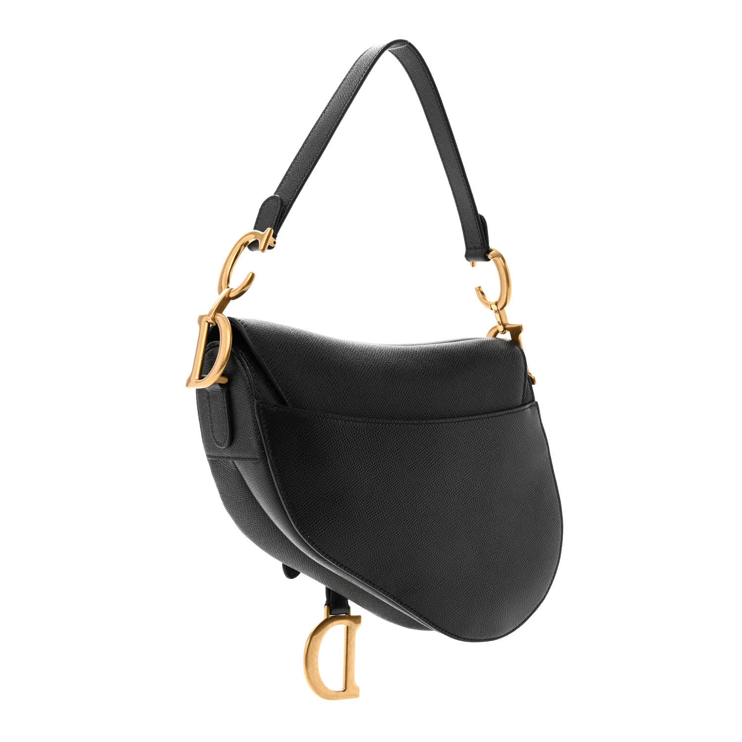 Christian Dior Grained Calfskin Saddle Bag Black 3 of 11