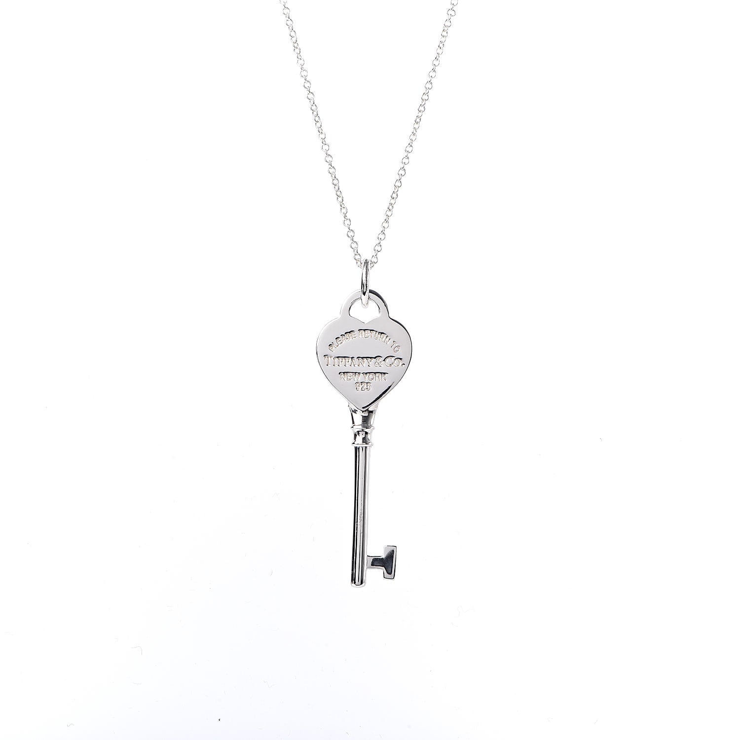 Tiffany Sterling Silver Return To Key Pendant Necklace 4 of 6