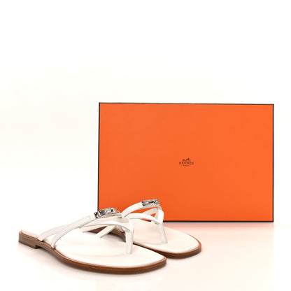 Hermes Calfskin Miss Sandals 36 White 9 of 9