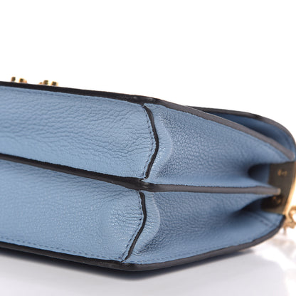 Miu Miu Jacquard Madras Confidential Logo Shoulder Bag Blue 8 of 12