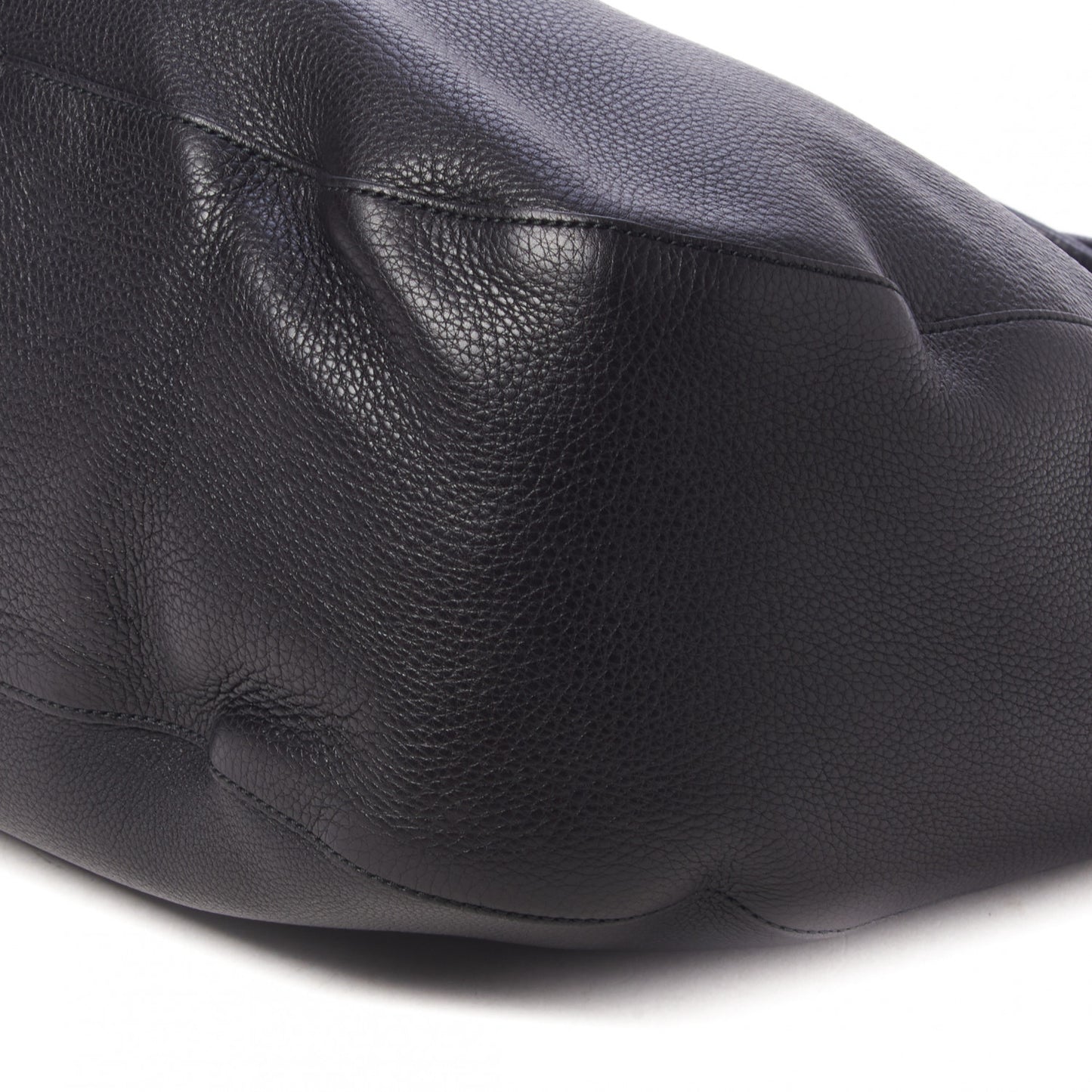 Pebbled Calfskin Medium Twill Shoulder Bag Black