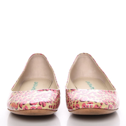 Louis Vuitton Patent Leopard Ballet Flats 40 Blanc Corail 2 of 15