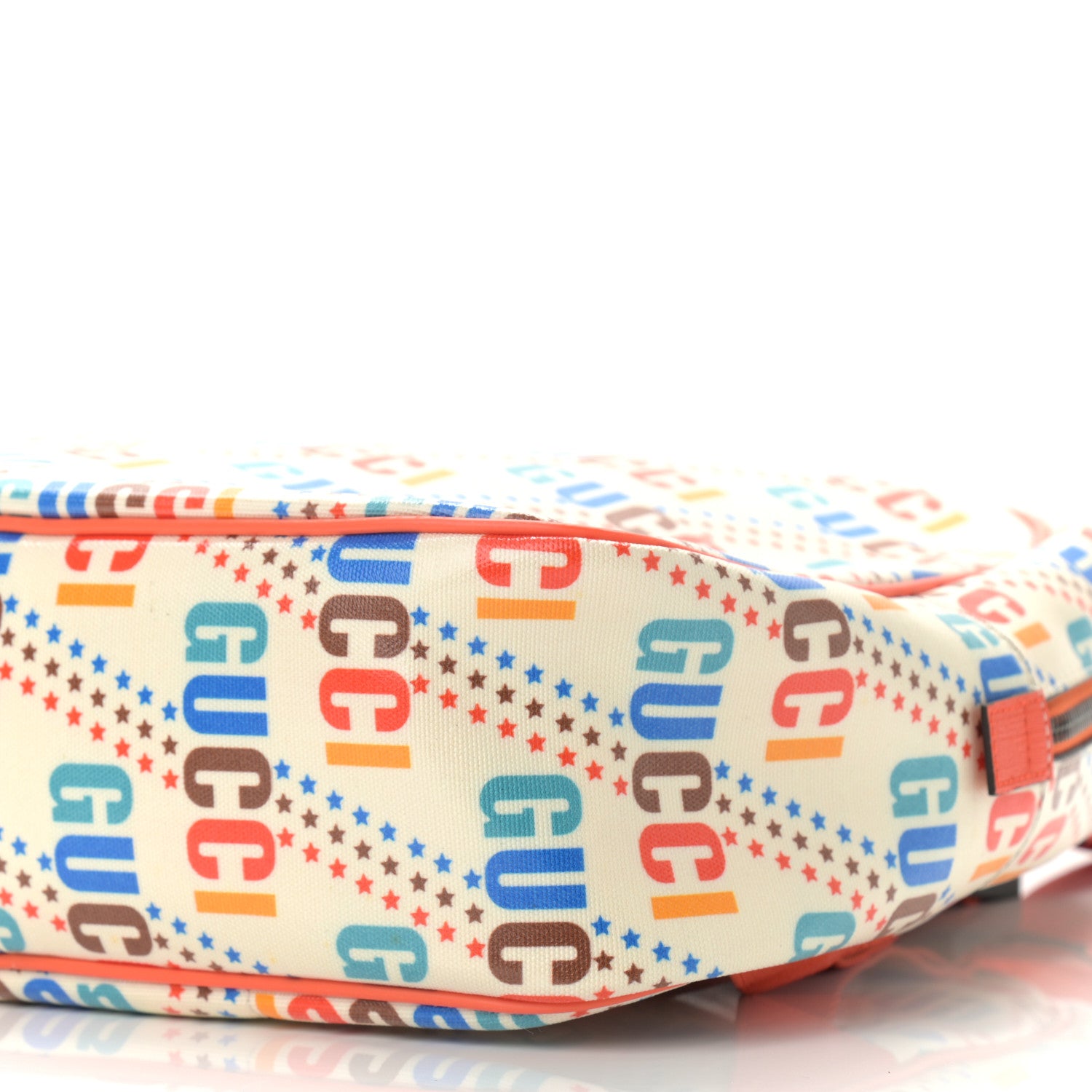 Gucci Coated Canvas Logo Star Print Childrens Dome Backpack Beige Multicolor Vibrant Orange 10 of 10