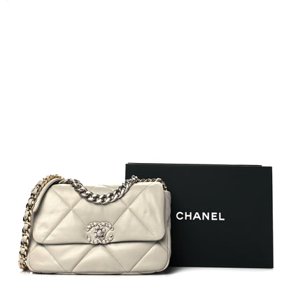Chanel Lambskin Quilted Medium Chanel 19 Flap Grey 10 of 10