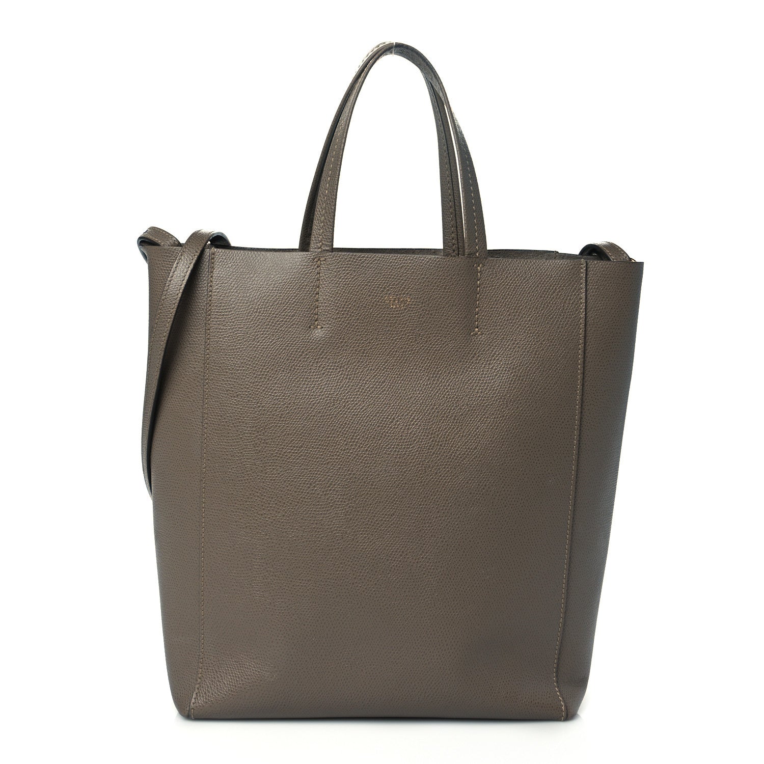 Celine Grained Calfskin Small Vertical Cabas Taupe 1 of 9