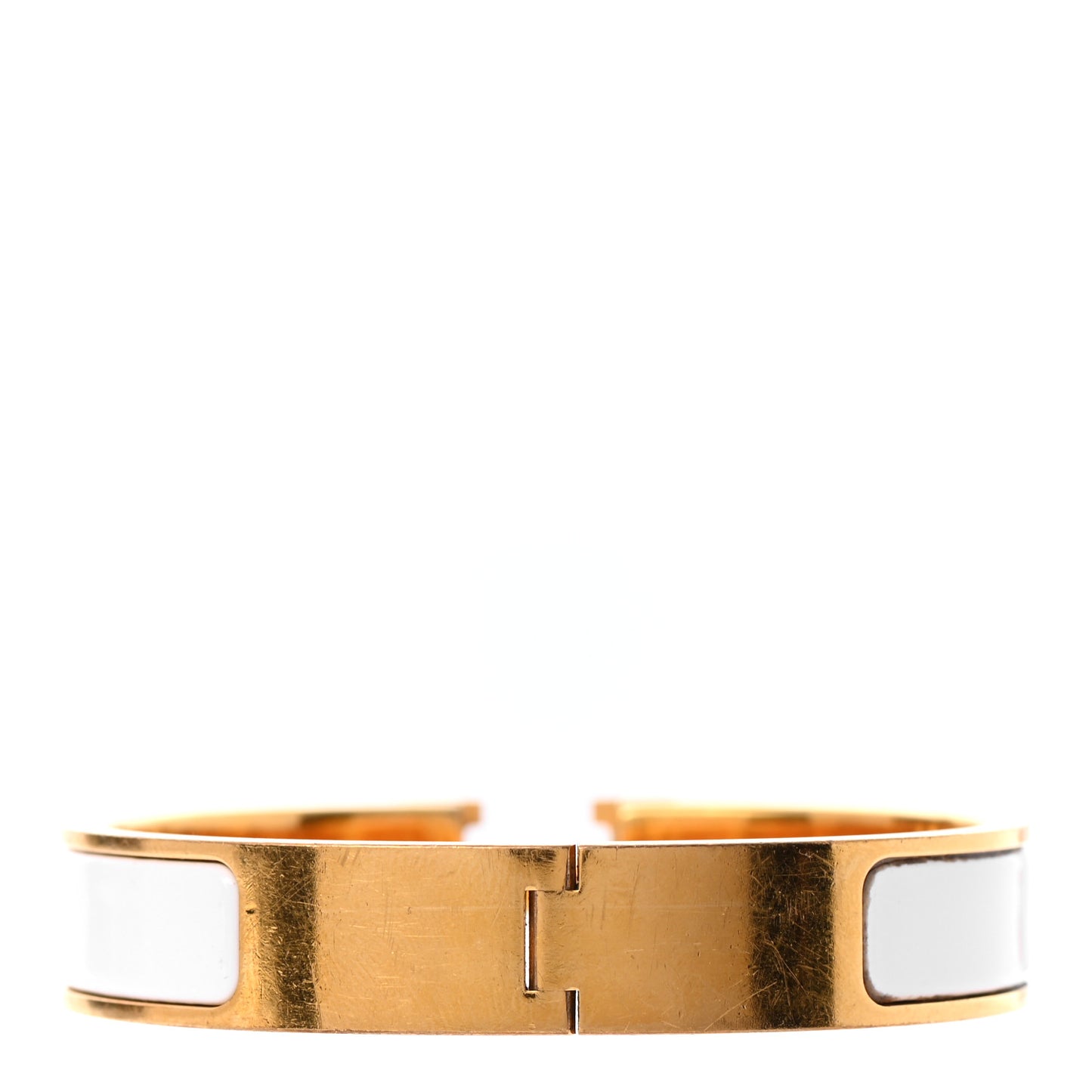 Enamel Narrow Clic Clac H Bracelet PM White