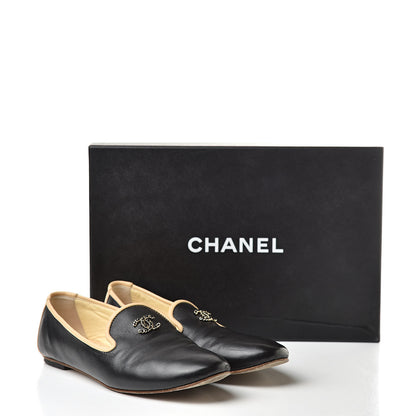 Chanel Lambskin CC Chain Loafers 37 Black 12 of 12
