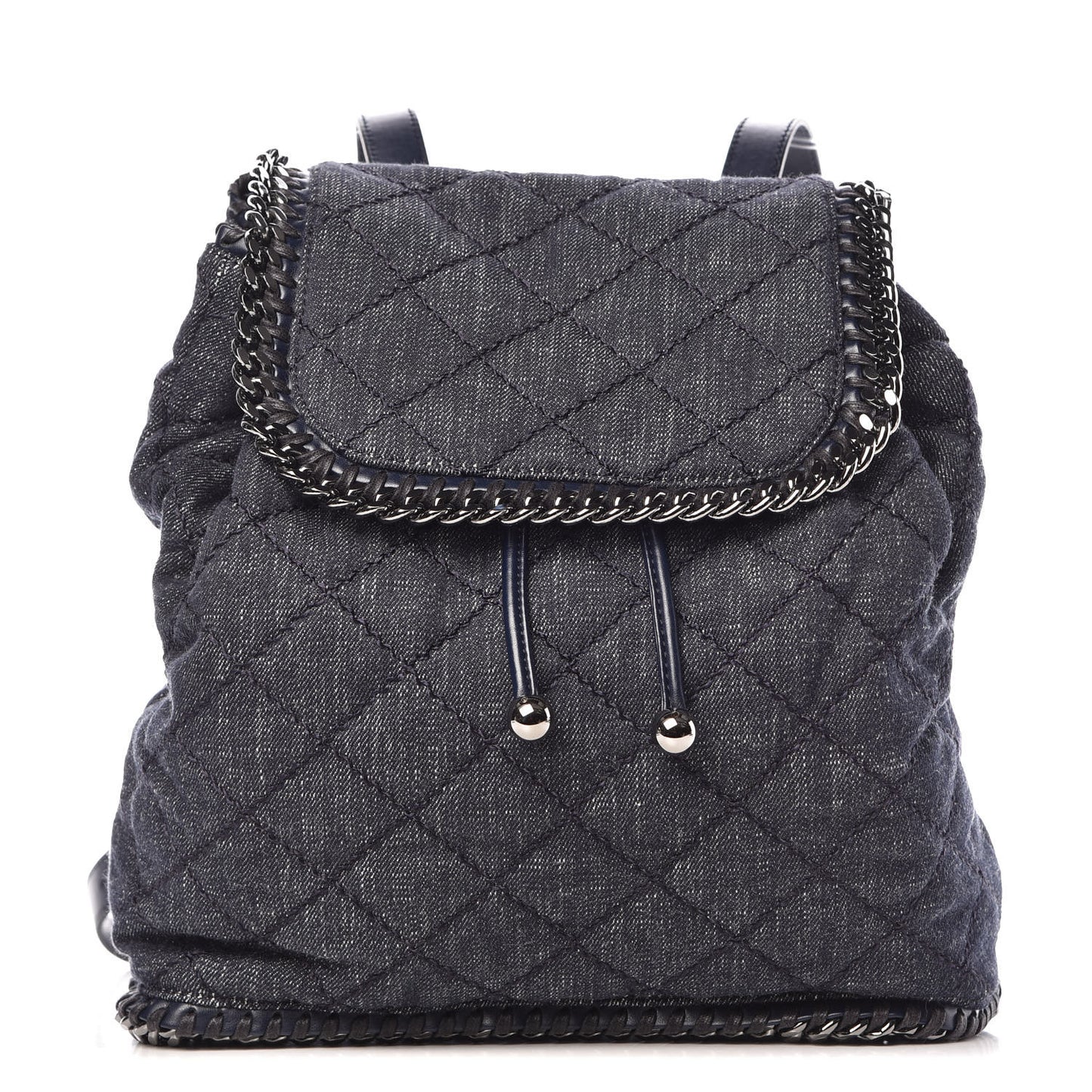 Denim Quilted Falabella Backpack Blue