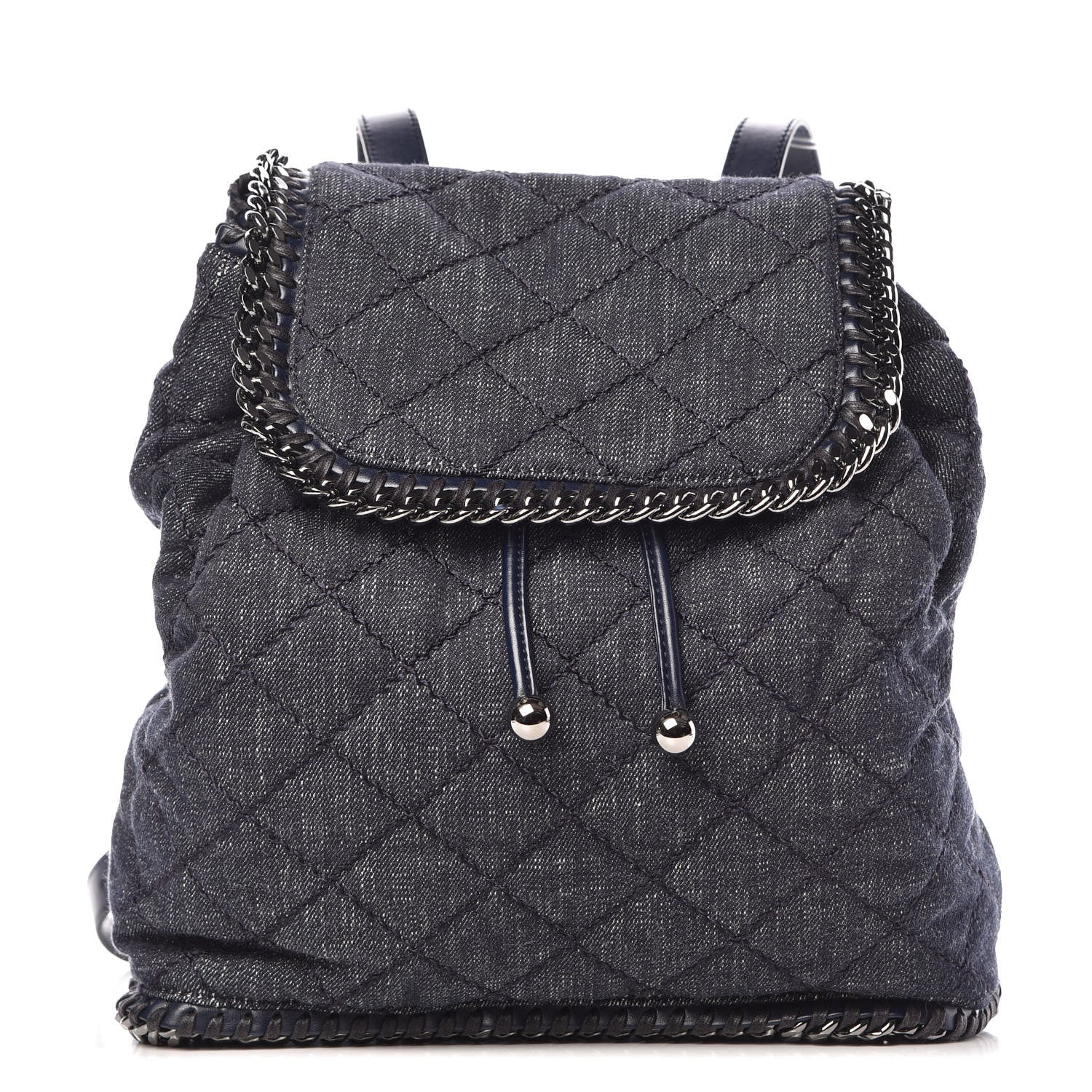 Stella McCartney Denim Quilted Falabella Backpack Blue 1 of 9