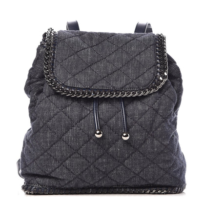 Stella McCartney Denim Quilted Falabella Backpack Blue 1 of 9