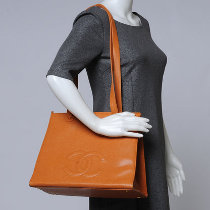 Chanel Caviar CC Shoulder Bag Orange 2 of 9