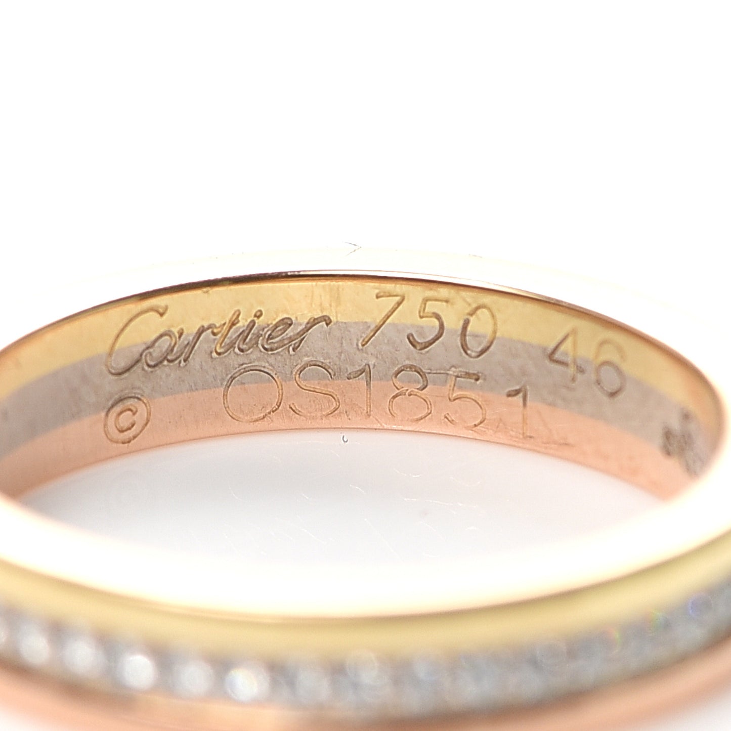18K White Yellow Pink Gold Diamond 3.5mm Vendome Louis Cartier Wedding Band Ring 46 3.75