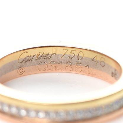 Cartier 18K White Yellow Pink Gold Diamond 3.5mm Vendome Louis Cartier Wedding Band Ring 46 3.75 4 of 4