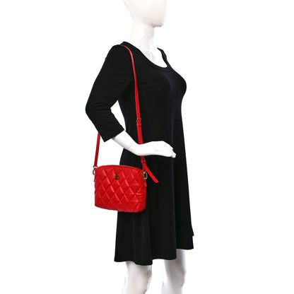 Balenciaga Nappa Calfskin Quilted Touch B Camera Shoulder Bag Bright Red 2 of 10