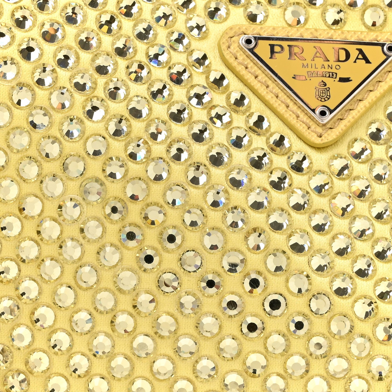 Prada Satin Crystal Re-Edition 2005 Shoulder Bag Ananas 7 of 9