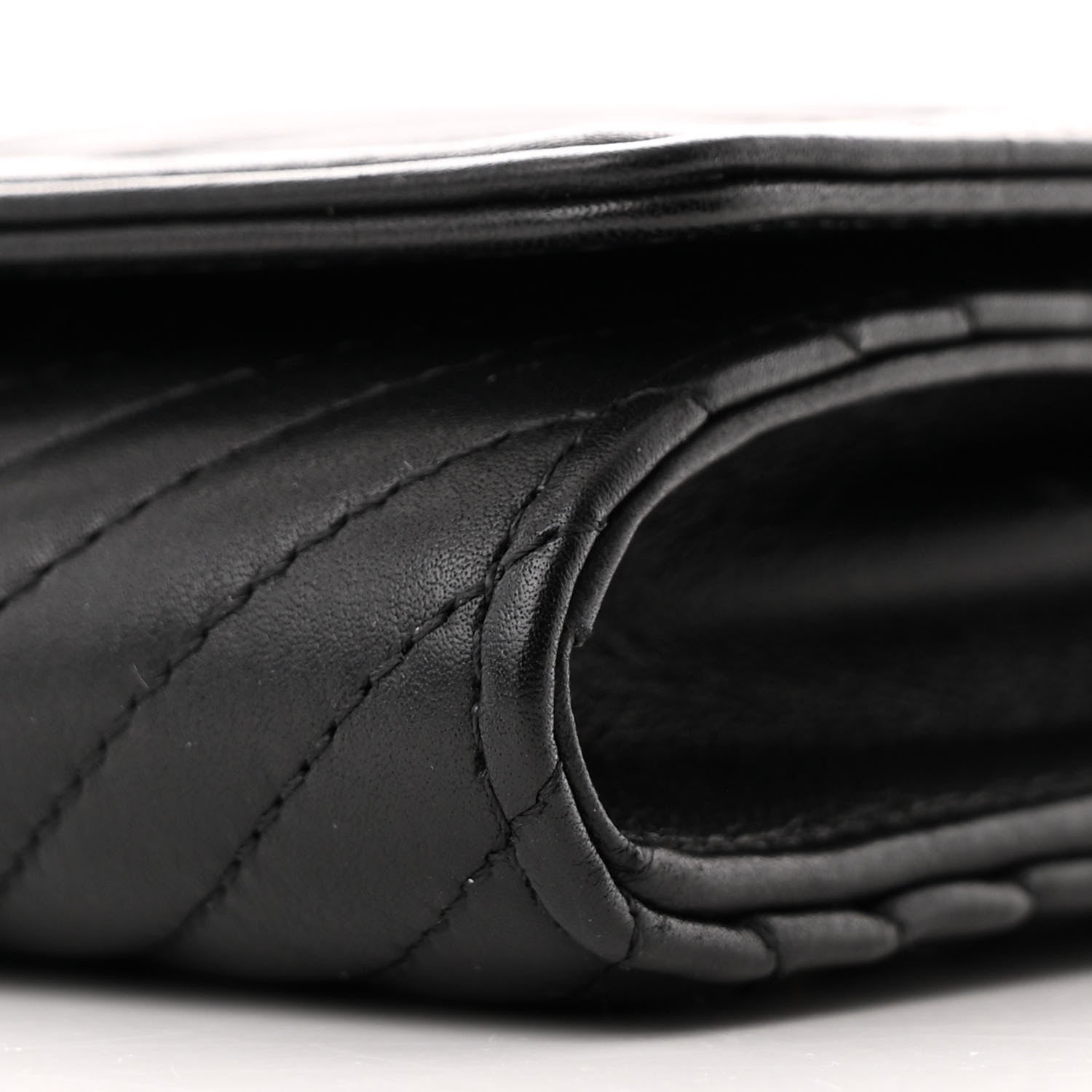 Chanel Calfskin Chevron Quilted Boy Wallet On Removable Chain WOC Black 11 of 12