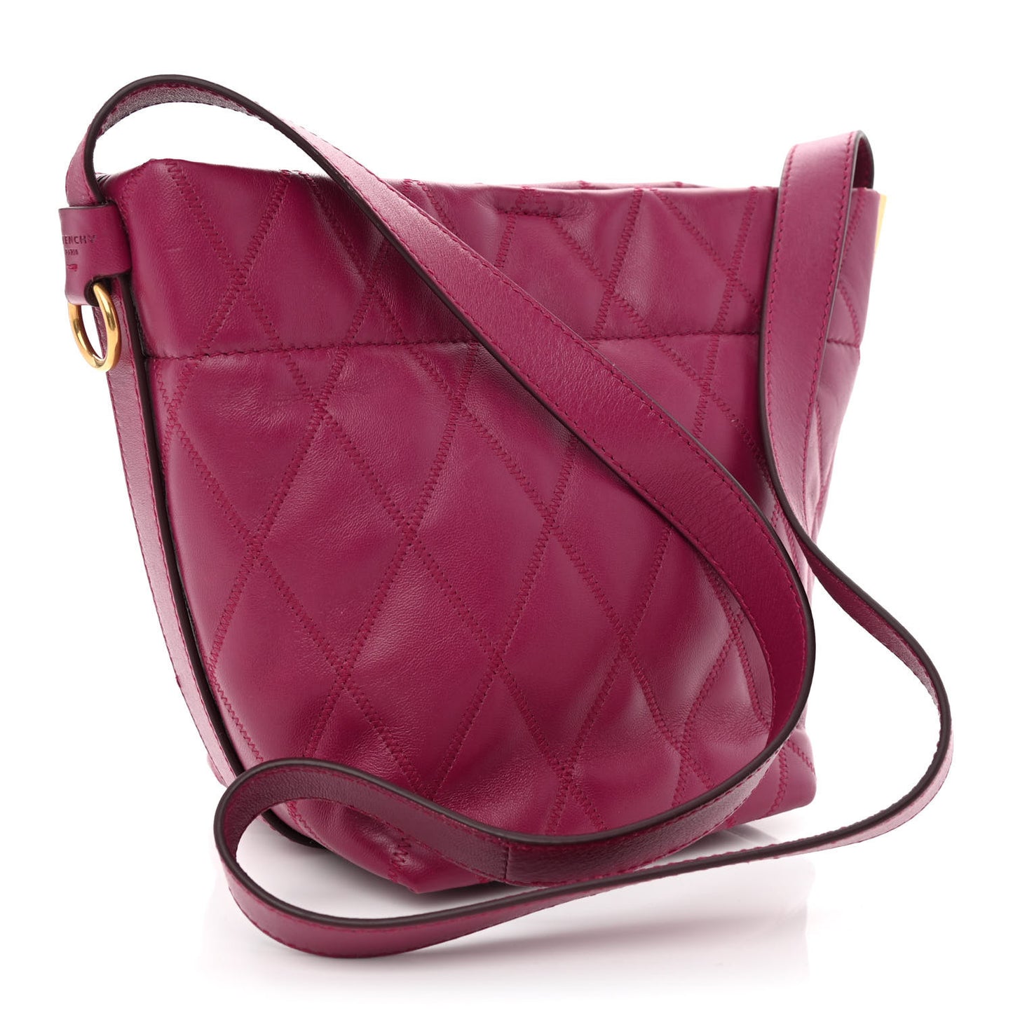 Lambskin Quilted Mini GV Bucket Bag Orchid Purple