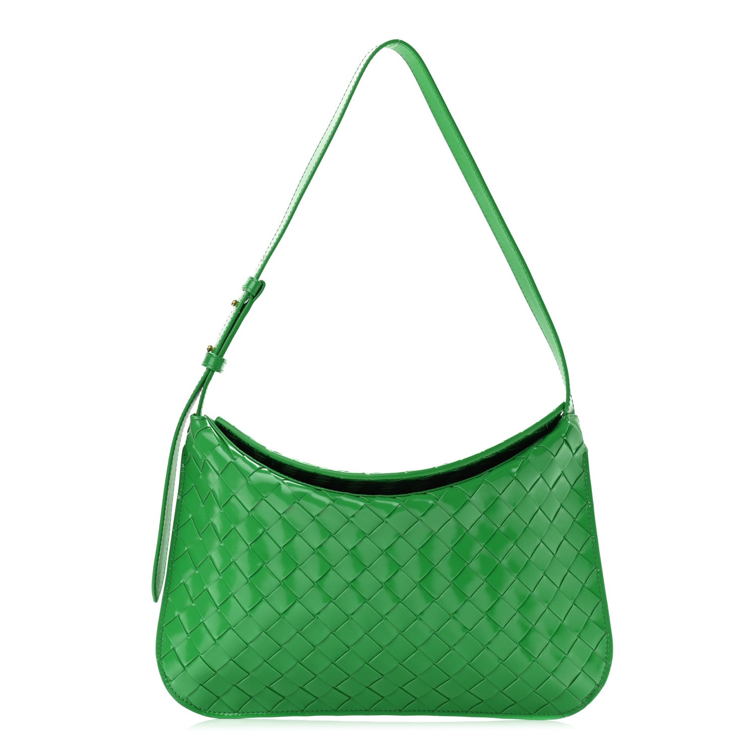 Bottega Veneta Brushed Calfskin Intrecciato Cradle Fold Over Shoulder Bag Parakeet 1 of 9