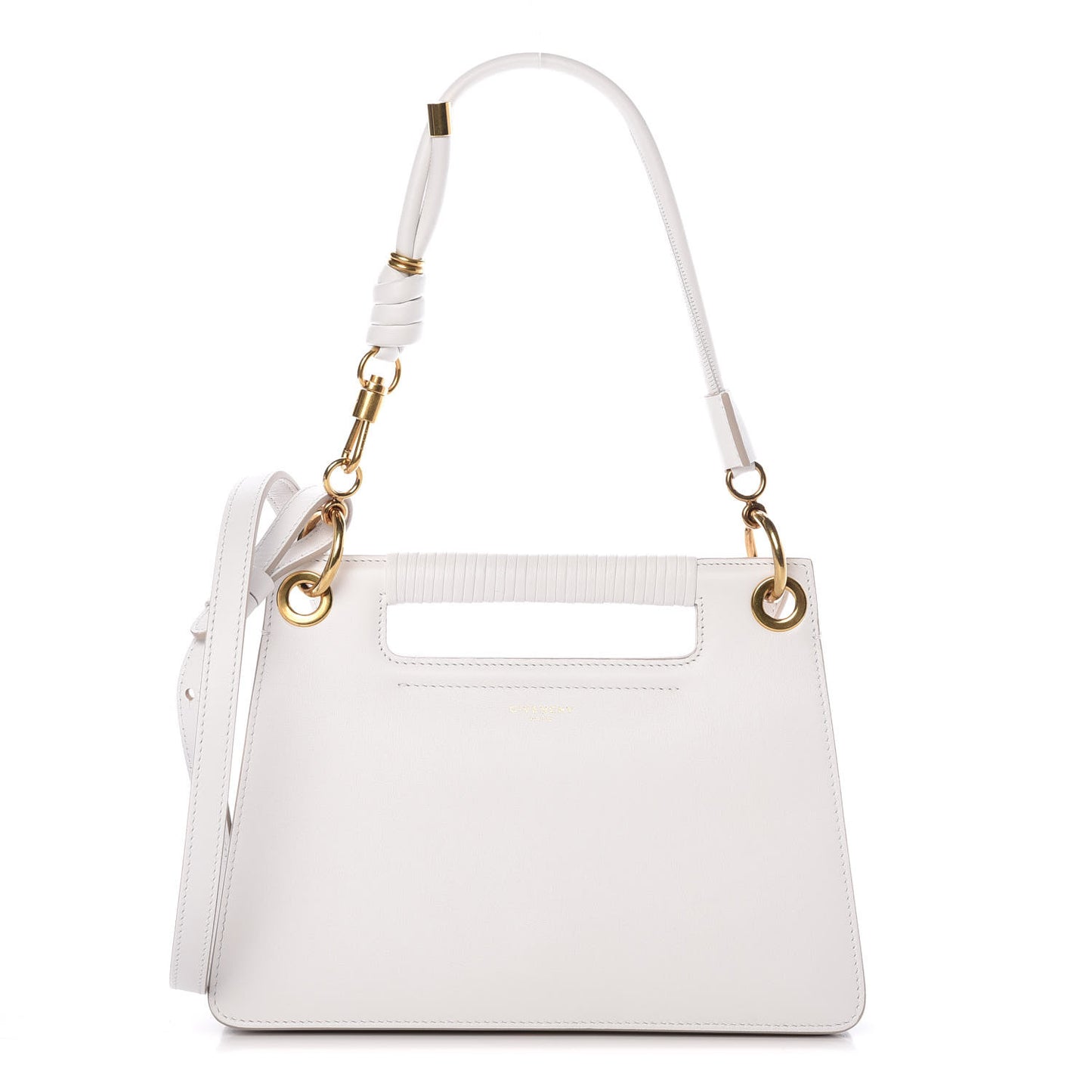 Calfskin Small Whip Top Handle Crossbody White
