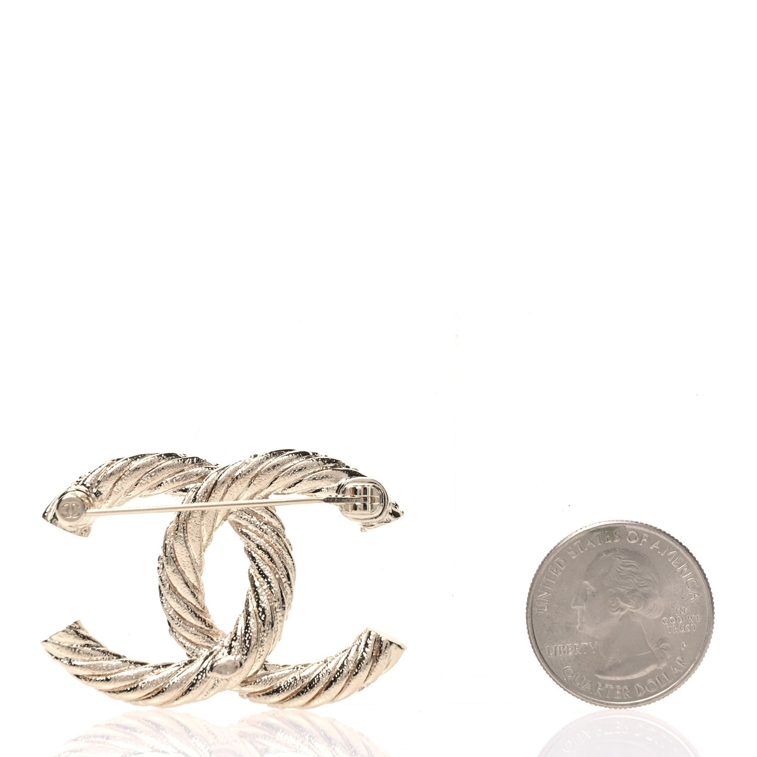 Chanel Metal CC Brooch Light Gold 2 of 3