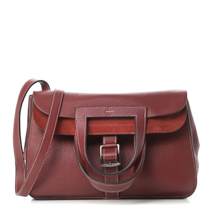 Hermes Taurillon Clemence Halzan 31 GM Rouge Grenat 1 of 14