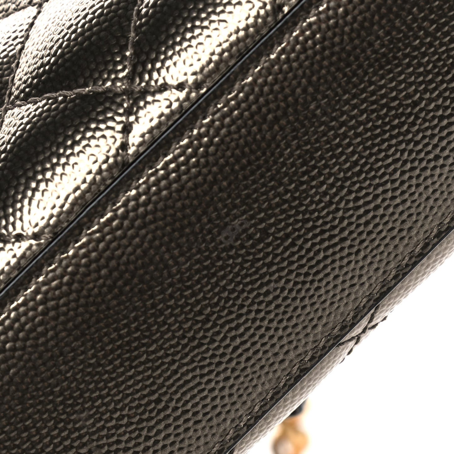 Metallic Grain De Poudre Textured Mixed Matelasse Triquilt Medium Monogram Satchel Piombo