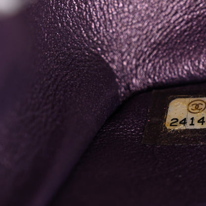 Chanel Iridescent Lambskin Quilted Mini Rectangular Flap Dark Purple 7 of 10