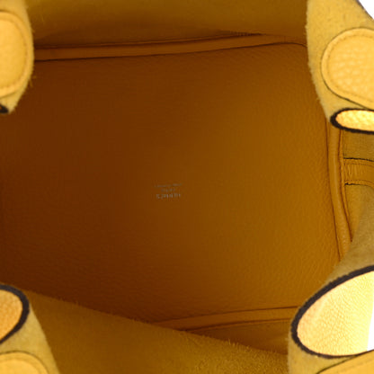 Hermes Taurillon Clemence Picotin Lock 22 MM  Jaune De Naples 5 of 9