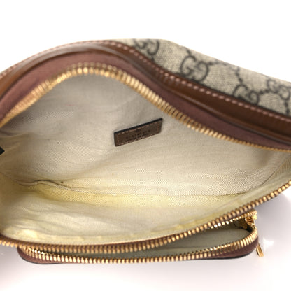 Gucci GG Supreme Monogram Textured Calfskin Retro Interlocking G Belt Bag Beige Ebony Brown Sugar 5 of 12