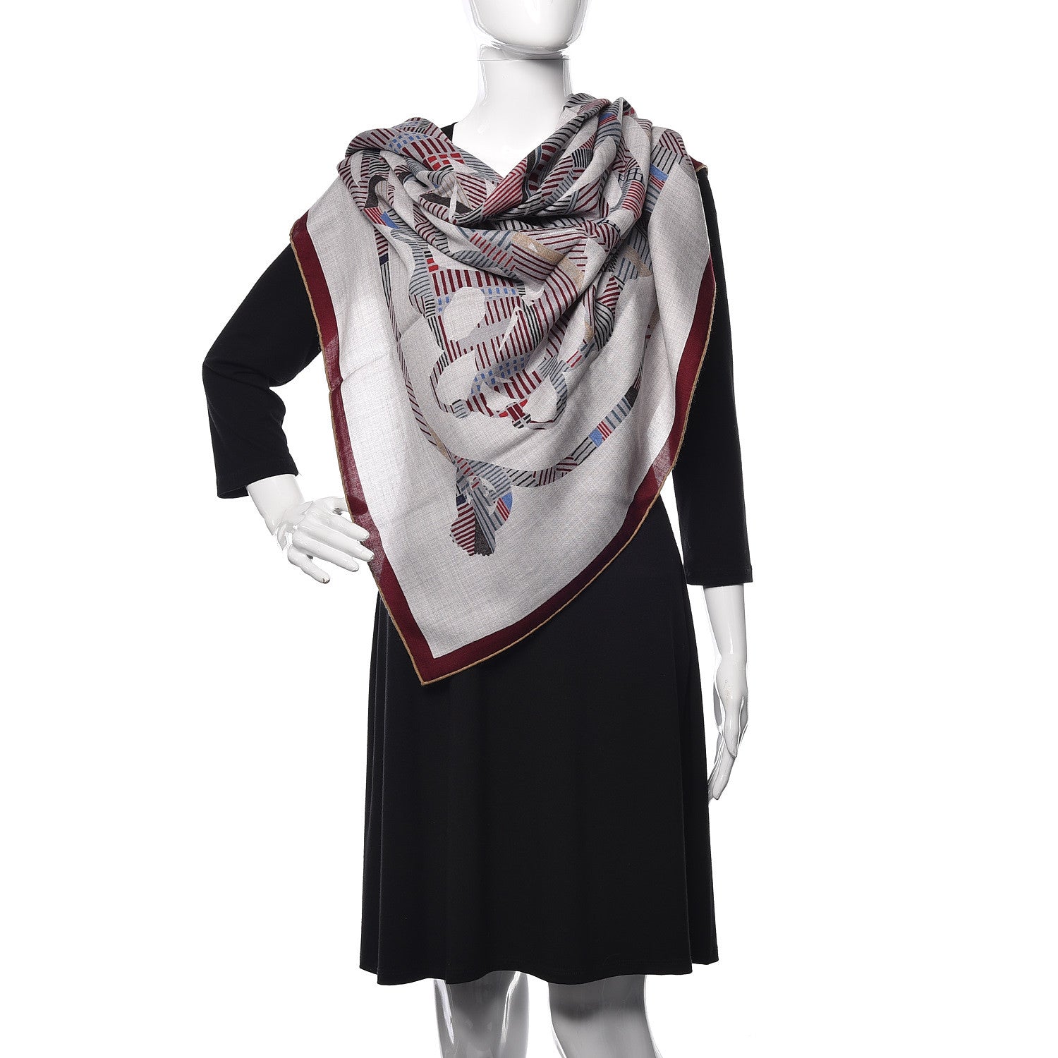 Hermes Cashmere Silk Cavalcadour Shawl 140 2 of 6