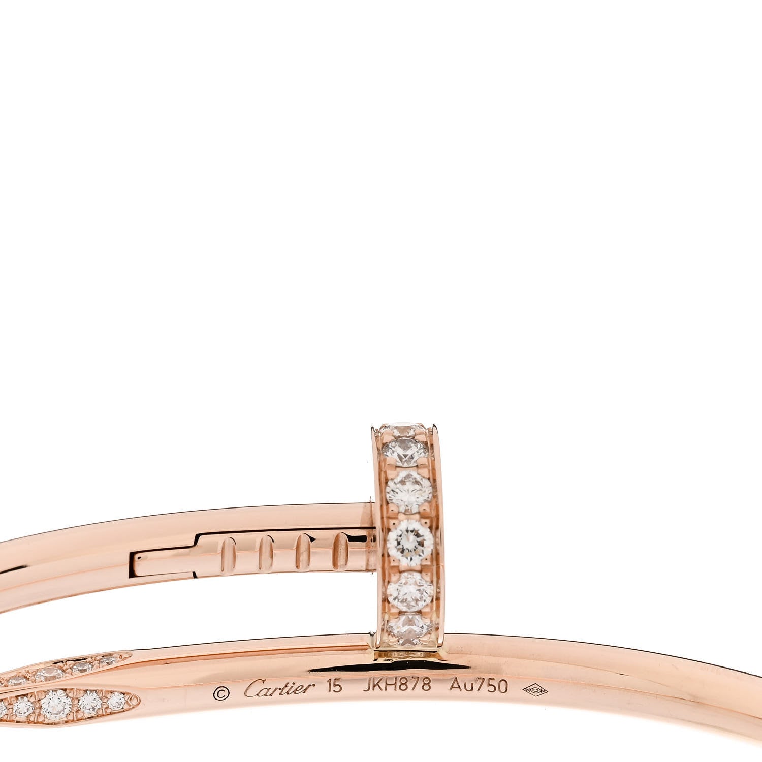 Cartier 18K Pink Gold Diamond Juste Un Clou Bracelet 15 3 of 4