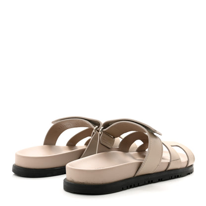 Hermes Calfskin Womens Chypre Sandals 38 Beige Mastic 4 of 10
