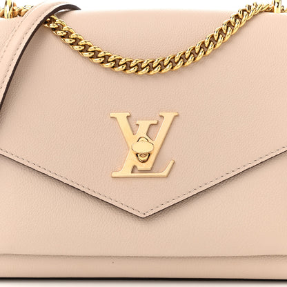 Louis Vuitton Soft Calfskin Mylockme Chain Bag BB Greige 7 of 9