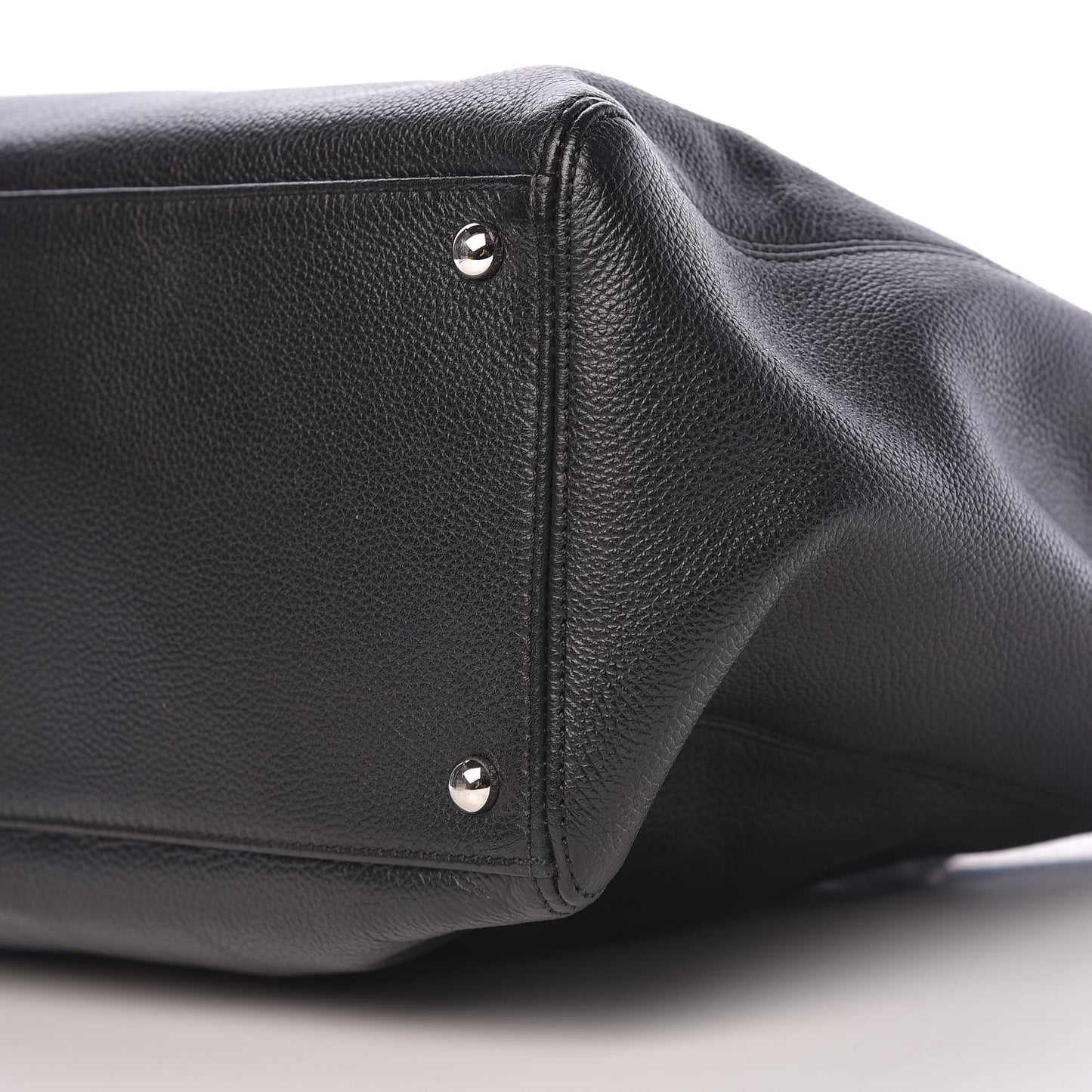 Calfskin Cerf Executive Shopper Tote Black
