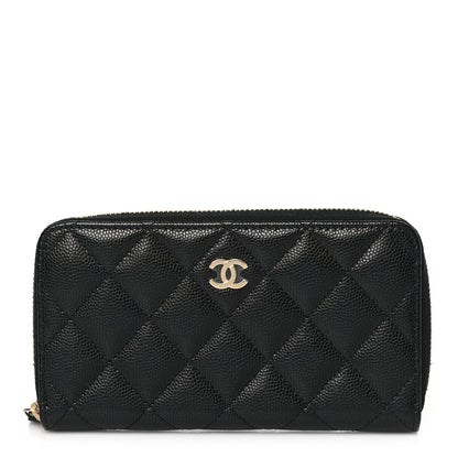 Chanel Caviar Quilted Medium Zip Around Wallet Black 1 of 8