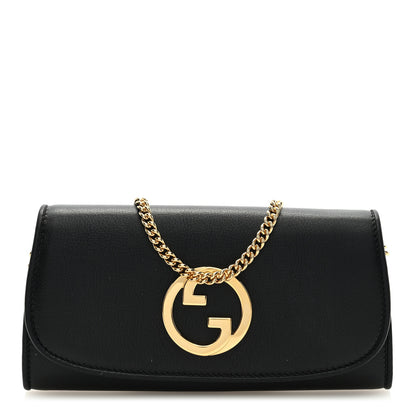 Gucci Roxy Calfskin Blondie Continental Chain Wallet Black 1 of 8