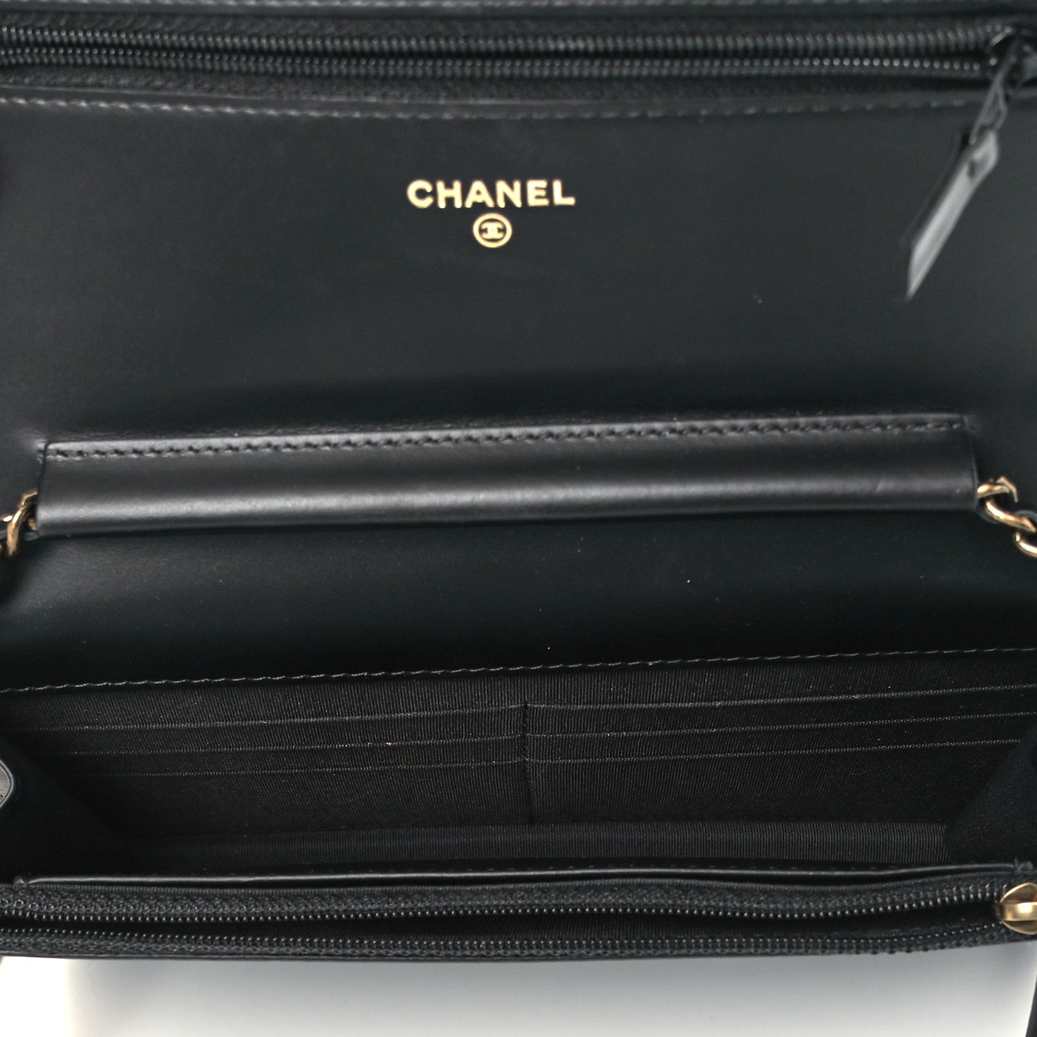 Chanel Patent Calfskin Quilted Boy Wallet On Chain WOC Black 5 of 9
