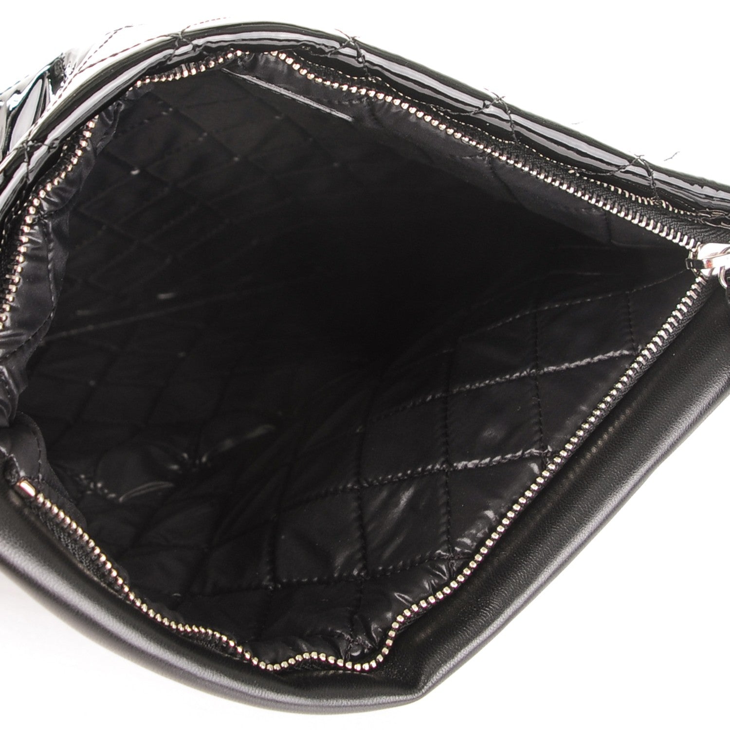 Chanel Patent Calfskin Quilted Beauty CC Clutch Black 5 of 7