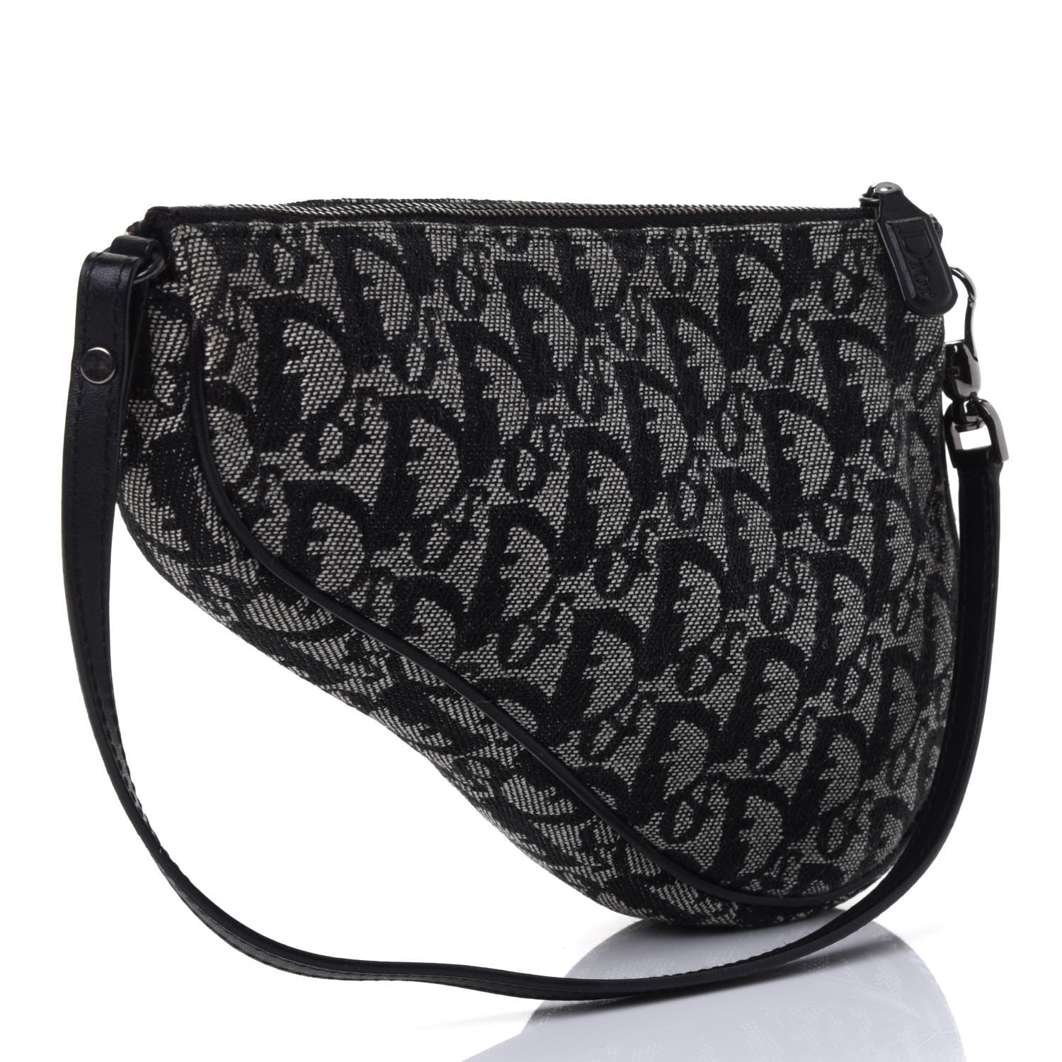 Christian Dior Monogram Mini Saddle Pochette Navy 2 of 4