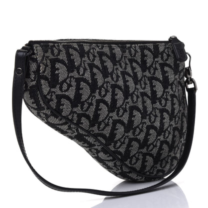 Christian Dior Monogram Mini Saddle Pochette Navy 2 of 4