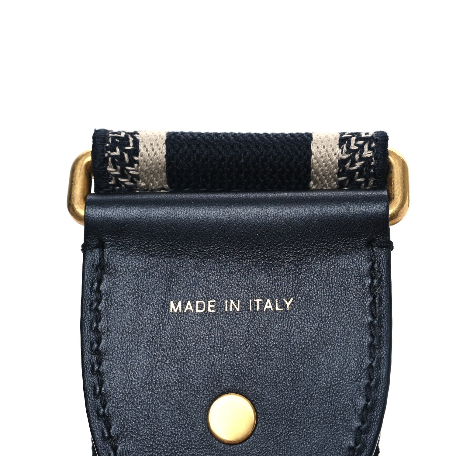 Christian Dior Canvas Embroidered Shoulder Strap Blue 3 of 3