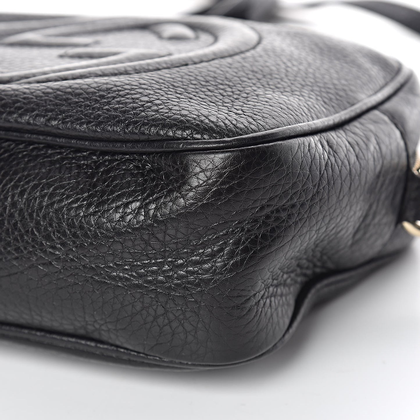 Pebbled Calfskin Small Soho Disco Bag Black