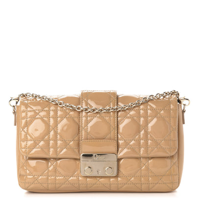 Christian Dior Patent Cannage New Lock Pouch Beige 1 of 11