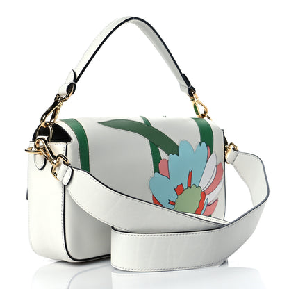 Fendi Vitello Seta Daisy Inlay Baguette White Ice Multicolor 3 of 11