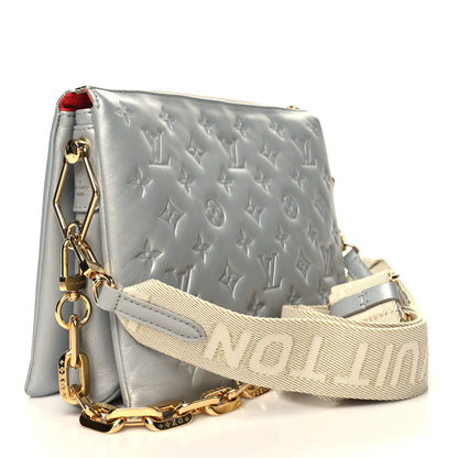 Louis Vuitton Metallic Lambskin Embossed Monogram Coussin PM Silver 3 of 11