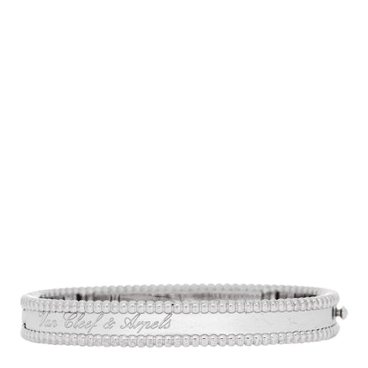 Van Cleef & Arpels 18K White Gold Perlee Signature Bangle Bracelet S 2 of 3